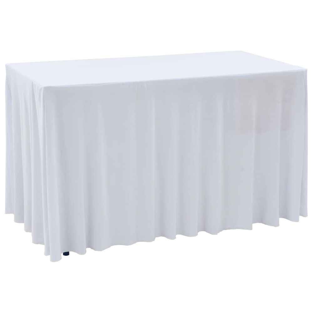 Vidaxl Naťahovacie obrusy na stôl so závesom 2 ks biele 243x76x74 cm